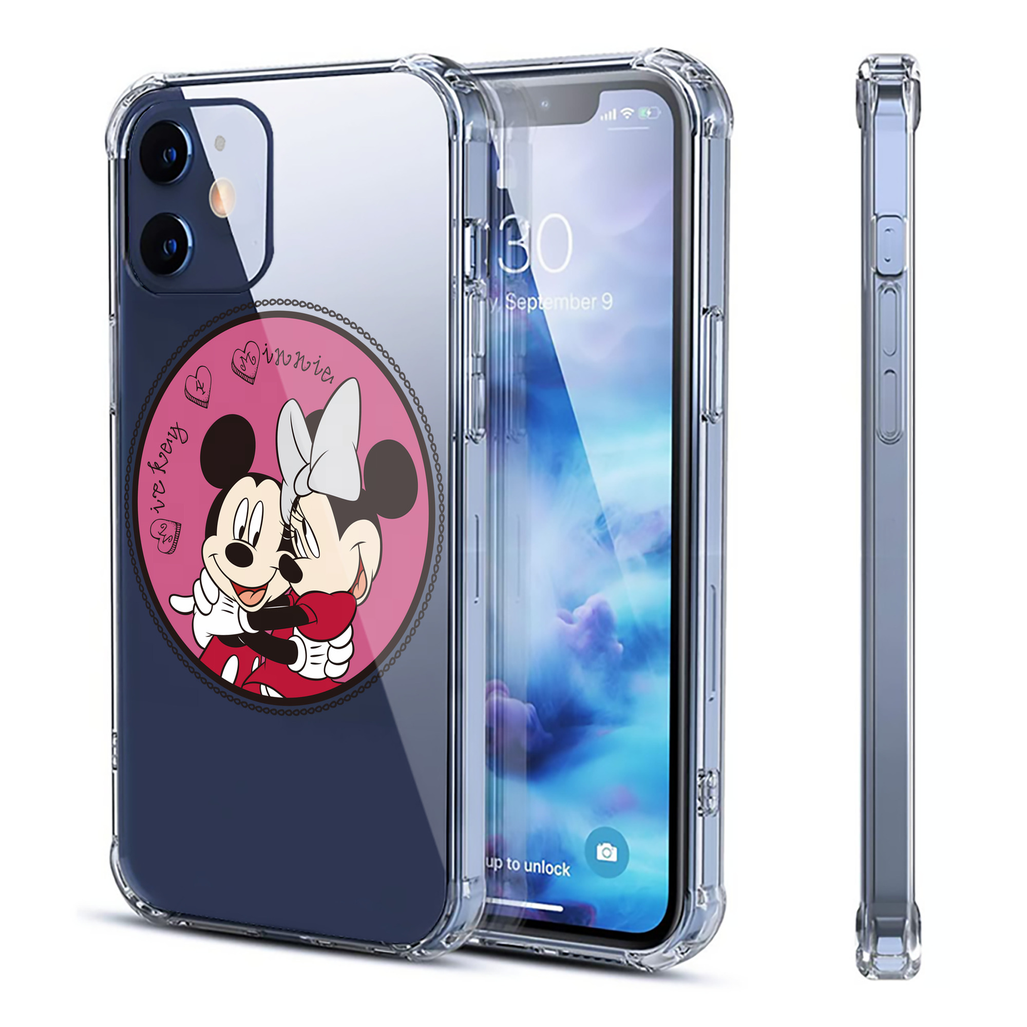 （画像用） ミッキーマウス Mickey Mouse 【iPhone 12シリーズ対応】透明スマホケース（クリアソフトケース）